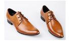 Pointed Toe Men& acute;s Wedding Dress Shoes Yellow Lace Up Handmade Oxford Shoes