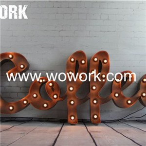 Bar Cafe Decorative Metal Channel Marquee Bulb Logo Letter Lights