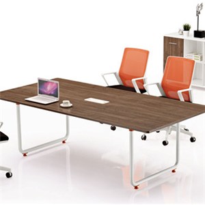 Popular And Modern Design Conference Or Discussion Table With Strong Metal Legs