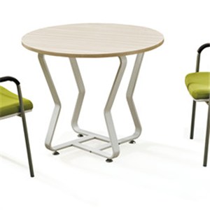 Zebra Print Round Desktop Coffee Table With Designer Metal Leg