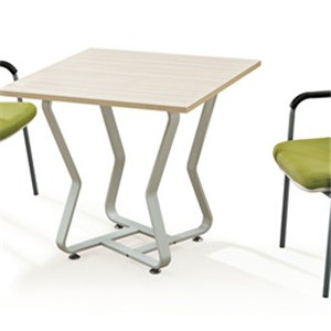 Zebra Print Square Desktop Coffee Table With Designer Metal Leg