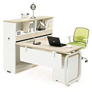 Modern Workstation Combined With Open Shelf And Sliding Door Cabinet
