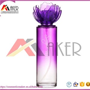 Cylinder Shaped Glass Perfume Bottle with Special Cap for Lady Present