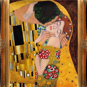 Hand Painted Oil Reproduction Of A Famous Gustav Klimt Classic Painting The Kiss