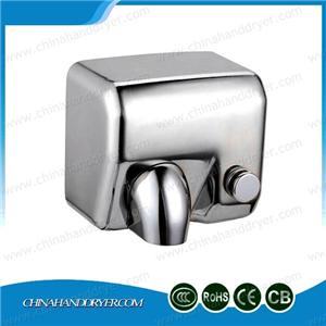 Manual Operation Stainless Steel Anti Vandal Washroom School Hand Dryer
