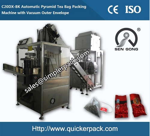 Pyramid Nylon Cinnamon Tea Bag Packing Machine with Vacuum Sealing Envelope