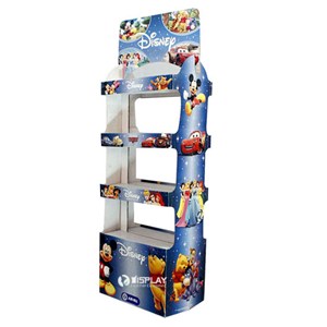 Customized Flooring Cardboard Display Shelves For Disney Cartoon Doll Display
