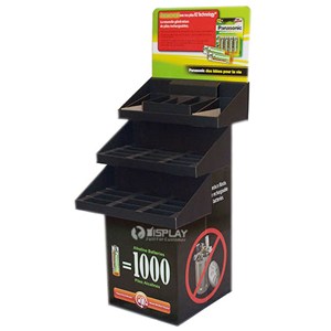 Eco-friendly Recycled Corrugated Paper Display Rack For Panasonic Battery Promotion