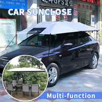 Custom logo printing 190T polyester material multi function folding portable sliver car sunshade