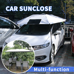 Summer hot temperature uv sun resist multi function sliver logo printed car sun shade custom