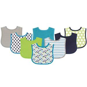 10-Pack Colorful Printed Baby Bibs Blue
