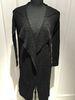 Square Cut Collar Womens Cardigan Sweaters / Black Cardigan Womens 12gg