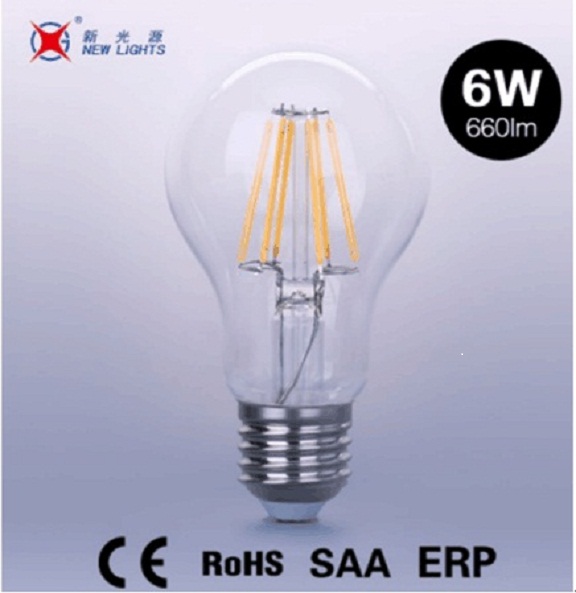 high quliaty led filament bulb A60 CE RoHS