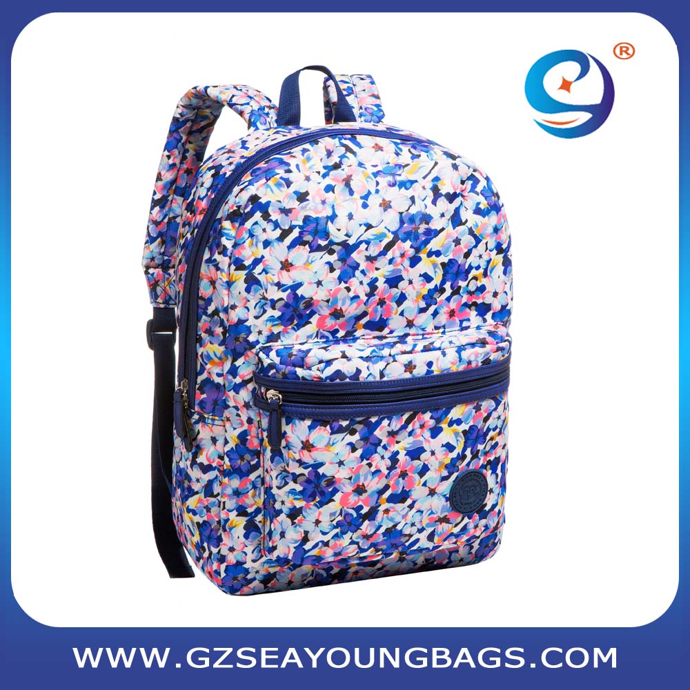 newest design girls fashion  printing backpack laieure everyday backpack
