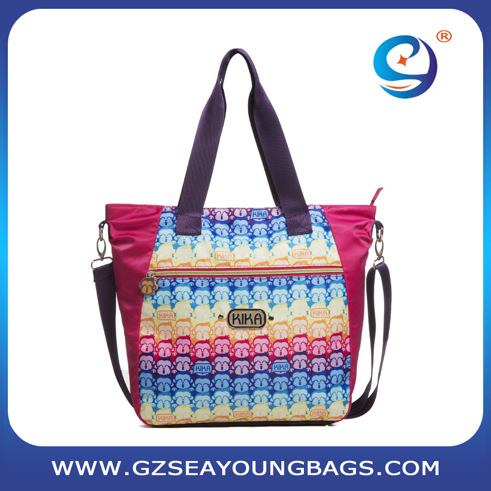 cheap nylon shopping bag multicolor ladies shoulder bag