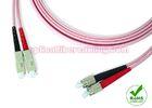 Pink SC To FC Duplex Fiber Patch Cables Multimode Riser Rated Fiber Jumper Cables