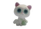 Non Phthalate White Flocked Animal Toys , Baby Fun Stuffed Animal Cat Toys With Ball Design