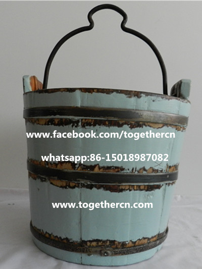 baby photo props shabby wooden bucket