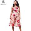 Sexy Womens African Style Print Overalls Jumpsuit Fashion Strapless High Waist