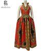 Dashiki  African print dress sleeveless sexy V neck neck halter neckline