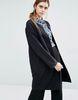 Double Breasted Women& acute;S Wool Blend Coat With Hood Black Color Handsome