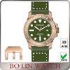 Great Brushed Diving Bronze Mens Watch Diamond - Cut Luminous Hands