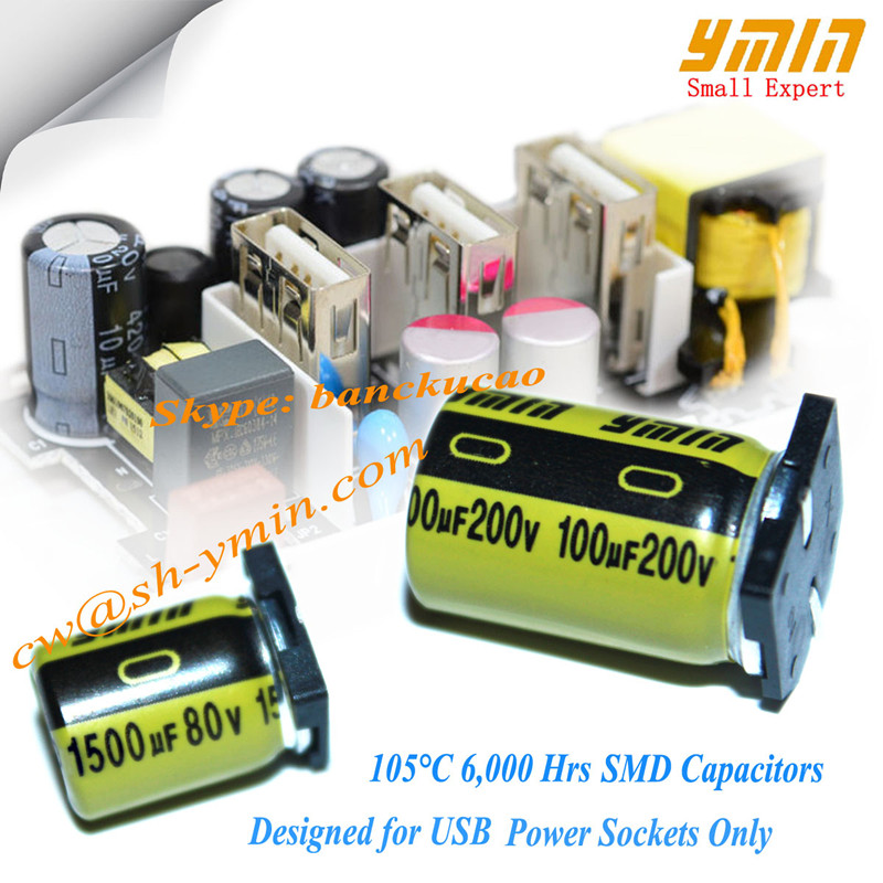 Super Fast USB Plug Power Adapter component: 4000hrs to 6000hrs radial lead electrolytic capacitors 