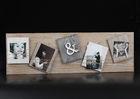 Wooden 5 Opening 4”x6” Rectangle Wall Hanging Photo Frame With Elastic In Washed White