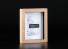 Wooden Shadow Box Matted 4& quot;x6& quot; Tabletop Frame In Outer Natural With Black Inlay
