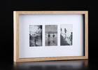 Shadow Box 3 Openings Wood Art Frames For Wall Decor , Natural Finishing