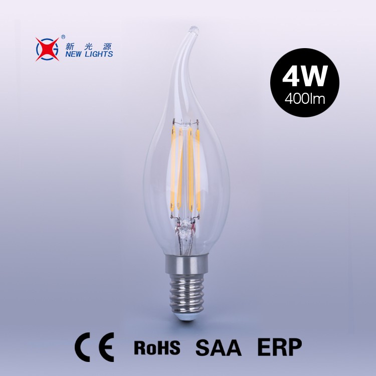 High quality led filament bulb C35T 2w/4w candle light