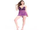 100% Yarn / Cotton Purple Lacer Adult Lingerie Costumes Dress For Female