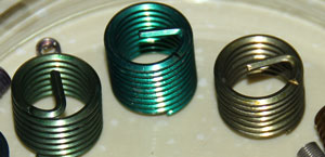 COLOURED SCREW THREAD COILS