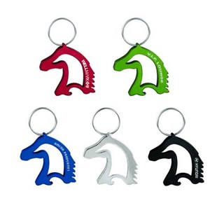 Horse Head Stape Aluminum Bottle Opener Key Ring Cheap Keyring Opener