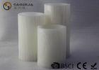 colorful bark texture finish warm white light real wax led candle set of 3