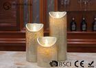 Dancing Flame Battery Operated Candles , Romantic Flickering Flame Led Wax Candle