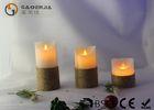 Smooth Surface Finish Pillar Moving Flame Led Candles For Party MF-003