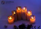 Warm White Moving Flame Battery Candles , Flameless Outdoor Candles With Remote