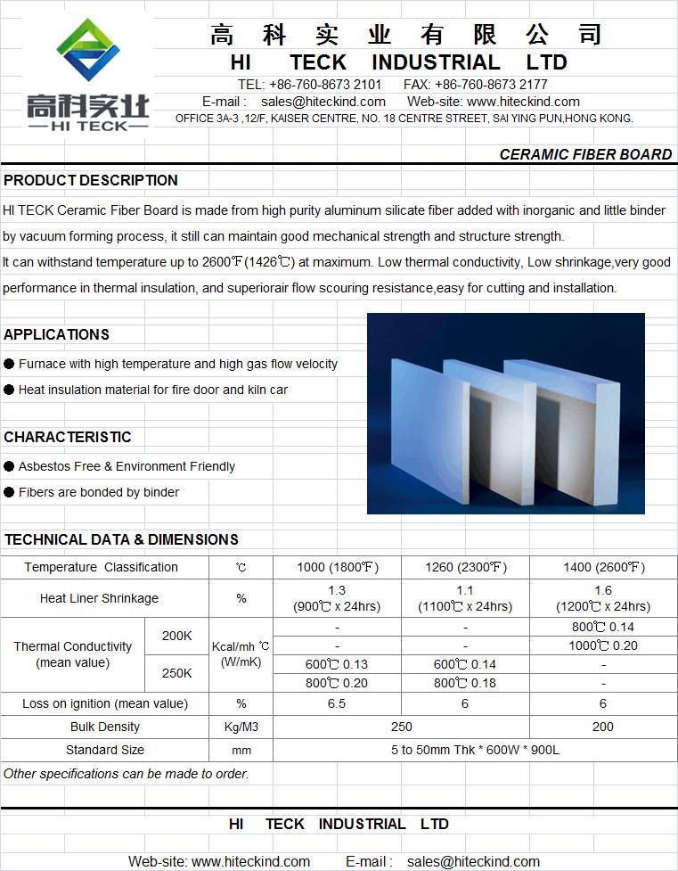 Ceramic Fiber blanket, board