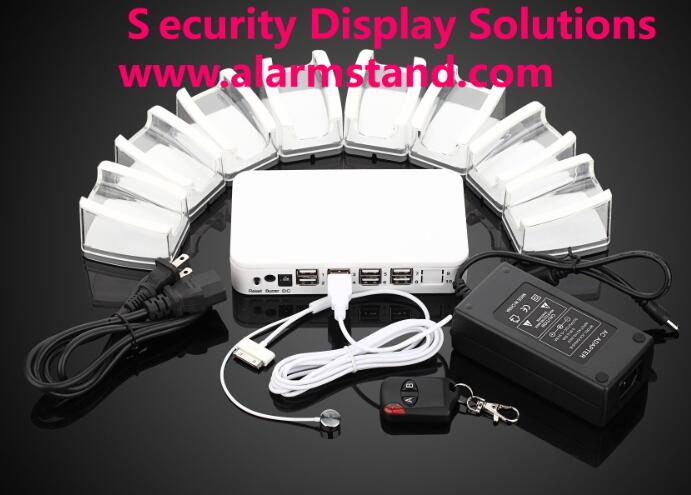 8-port Anti-Theft Devices Security Alarm Charging Display Acrylic Stand for Mobile Phone