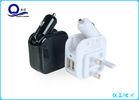 5Volt 2.1A Twin USB Port Car Wall Charger Adapter White / Black Color