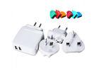 Dual USB Qualcomm Quick Chargers For Cell Phones QC2. 0 EU / US / AU / UK Multi Plug