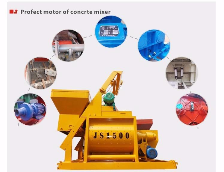Js1500 Belt Loading Weigh Batching 1500 Litre Concrete Mixing Machine