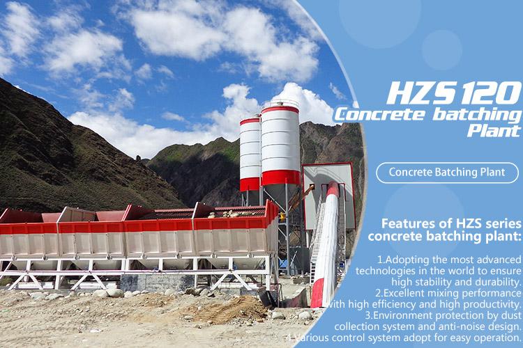 Best Quality Conveyor Belt Hzs120 Wet Precast Concrete Batching Plant 120M3 for hot sale