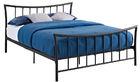 Antique Iron Full Size Bed With Footboard & Headboard , Black Wrought Iron Double Bed