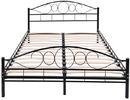 Durable Metal Frame Bed / Steel Frame Bed With Wood Slat Contemporary Bedroom Furniture