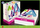 Recycled Kraft Gift Paper Bags , Shiny Laminated White Paper Bags With Handles