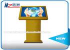 TV Multimedia Touch Screen Monitor Information Kiosk Yellow Color 65 Inch
