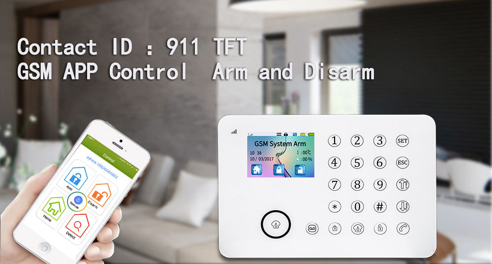 GSM PSTN TFT Touch Screen Home Security Alarm System For Security Control Room Equipment