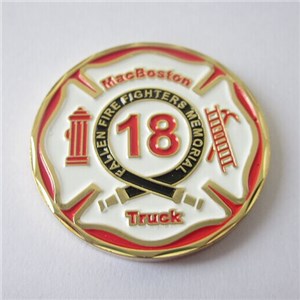 Customised Gold Plated Soft Enamel Firefighter Challenge Coins